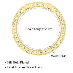 Serelune Jewelry B Gold Ankle Bracelets for Women, 14K Gold Anklets Chunky Cuban Link Chain Summer Beach Foot Jewelry Gifts & Jewelry for Christmas Gifts 9" or 11" Adjustable Extension Chain Mothers Day Gift Ideas