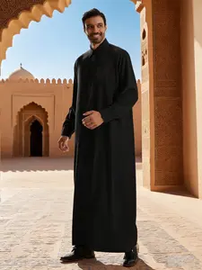 Muslim Middle East Men's Long Robe Outerwear Thobe, Traditional Arabic Clothing, Comfortable and Stylish, Perfect for Daily Wear