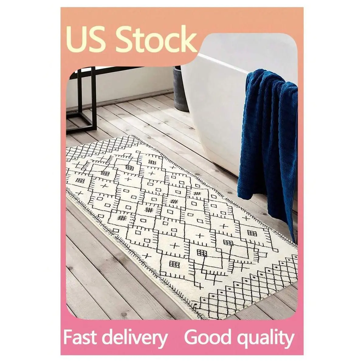 Washable Non-slip Kitchen Rug, 2 Counts Faux Sisal Running Rug, Faux Woven Kitchen Mat for Home Dormitory Bathroom Hotel, Runner Carpets, Rugs Room Men, Washable Rugs