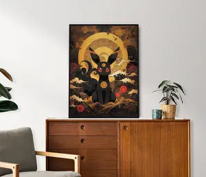 Umbreon, Japanese Tapestry Style, Anime Poster, Bedroom Wall Art - POSTER NO FRAME