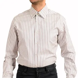 Hugo Boss Men's Striped Long Sleeve Button Down Dress Shirt US 17 IT 43