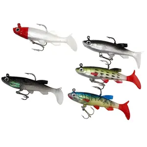 5pcs Artificial Fishing Bait with Hook,0.46oz Lifelike Fish Design Fake Soft Fishing Lure, Fishing Tackle, Outdoor Fishing Accessories for Daily Use, Fishing Lures Kit