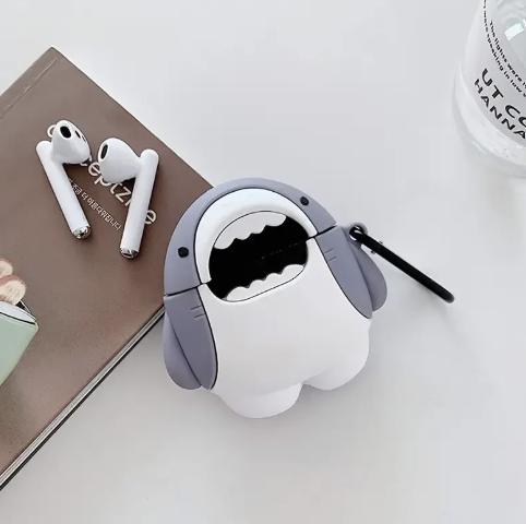 Shark Apple AirPods Case, Headphones Accessories, Music, Keychain, Ocean, Kids, Protective Phone Cover, Birthday, Christmas, Decor, Gifts