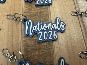 Nationals 2026 Keychain, Bag Tag, Luggage Tag, or Zipper Pull for Cheer, Pom or Dance Team - Choose your team colors!