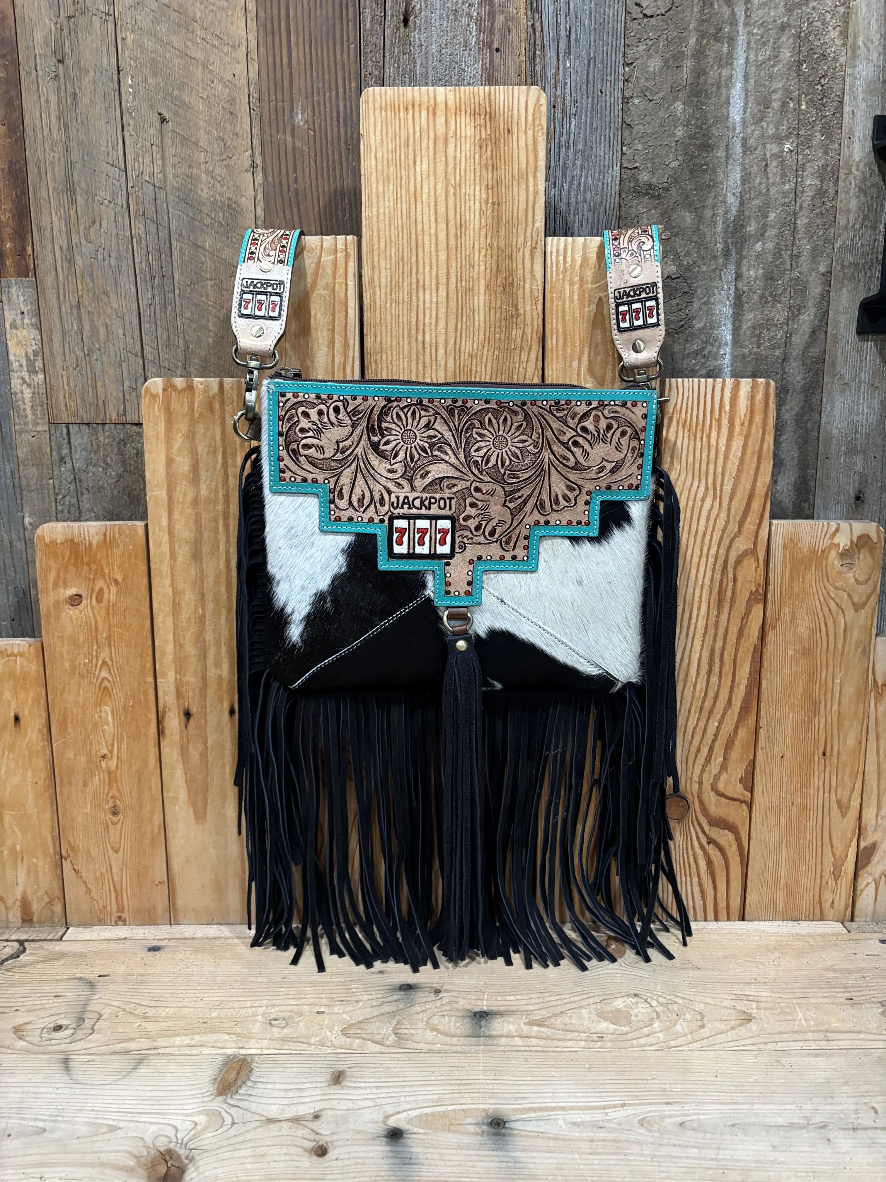 Jackpot 777 Cowhide Crossbody!