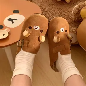 Anime Cartoon Kawaii Rilakkuma Half-Cover Slippers–Cute versatile Flat Outdoor Casual Sandals Perfect Surprise Gift for Girls