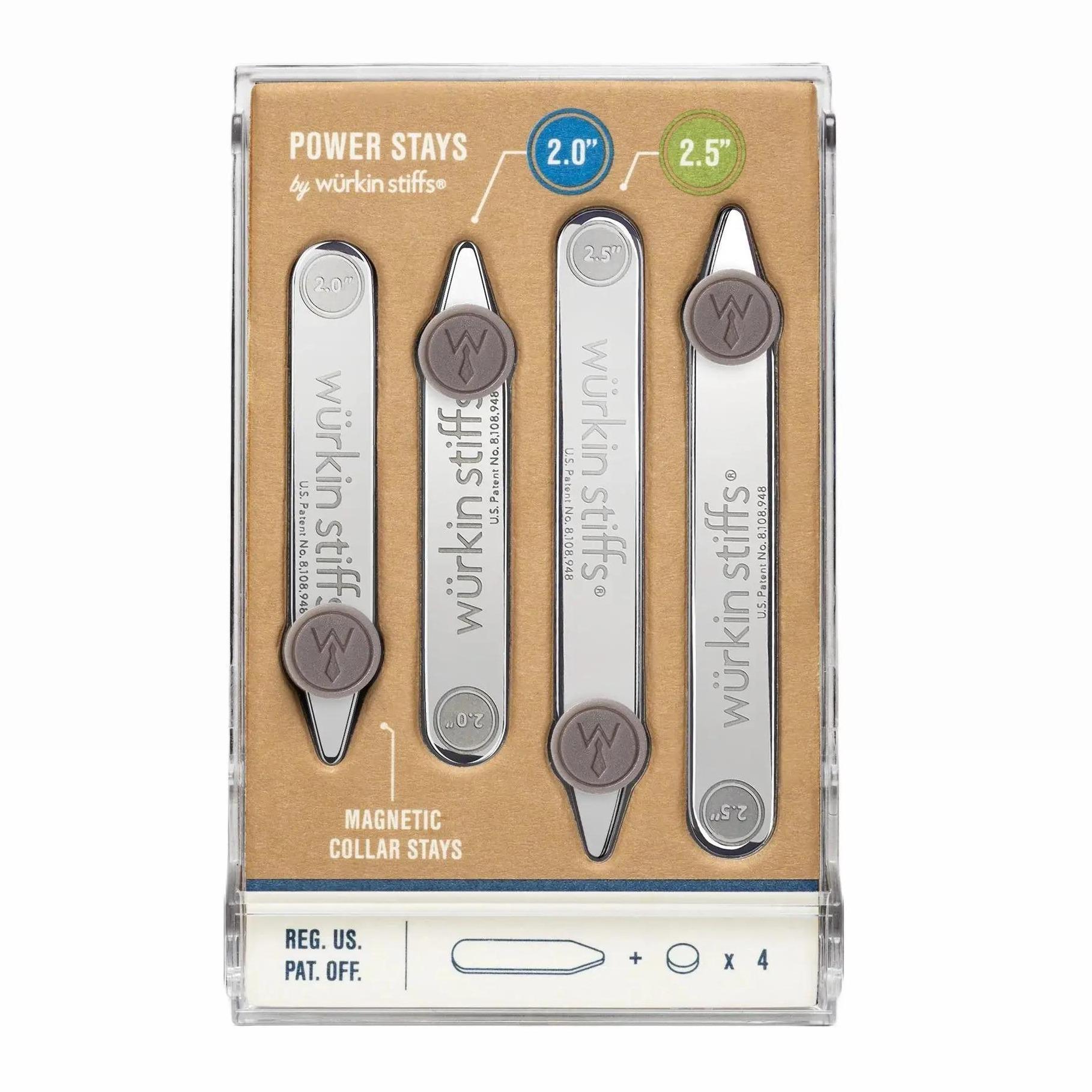 Wurkin Stiffs Power Stays Magnetic Collar Stays 2.5m & 2.0m Set for Sharp Polished Look Comfortable Wear Versatile Use Wurkin Stiffs Power Stays Magnetic Collar Stays 2.5m & 2.0m Set for Sharp Polished Look Comfortable Wear Versatile Use