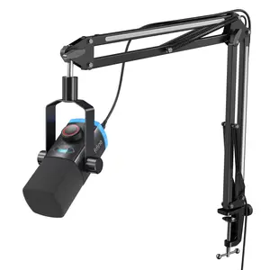 FIFINE AM8ProT Gaming Microphone Kit XLR USB Dynamic PC Mic with RGB Lighting Boom Arm for Podcast Recording & Streaming Tap-to-Mute Mix Control Headphone Jack AmpliGame AM8PROT