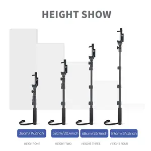 47 inch extendable mobile selfie stick, designed as a floor standing tripod for live streaming, can be used with both mobile cameras, can rotate 360 °, wireless handheld selfie stick holder, stable anti shake, professional grade metal selfie stick