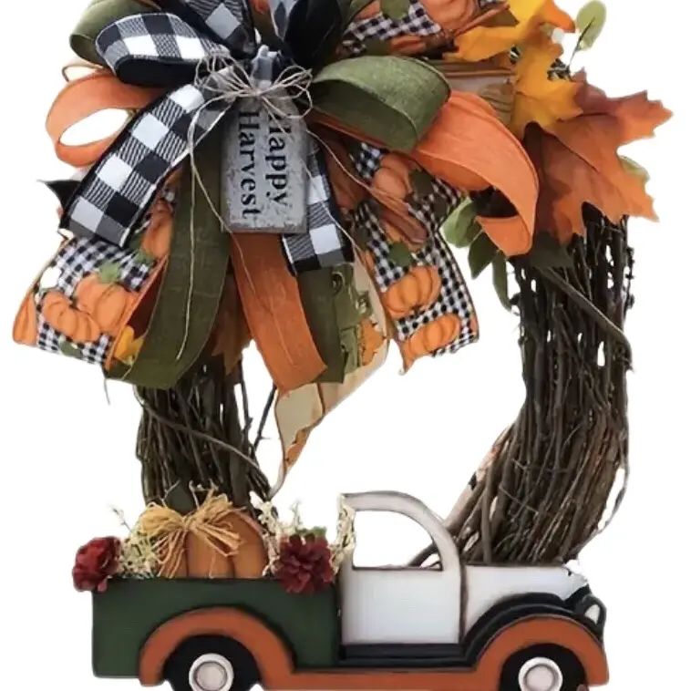Fall Truck Wreath (12x8) Decor