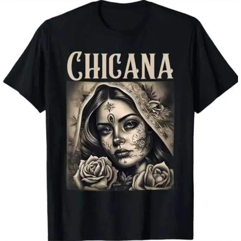 Chicana Chola Style Lowrider Clothing Mexican American Latina T-Shirt, Women's Top Underwear pxt01