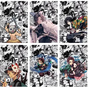 "Demon Slayer" HD Canvas Print Poster, featuring Tanjiro, Nezuko, Zenitsu, and Inosuke; anime manga wall decoration interior ornament, the perfect gift for anime fans
