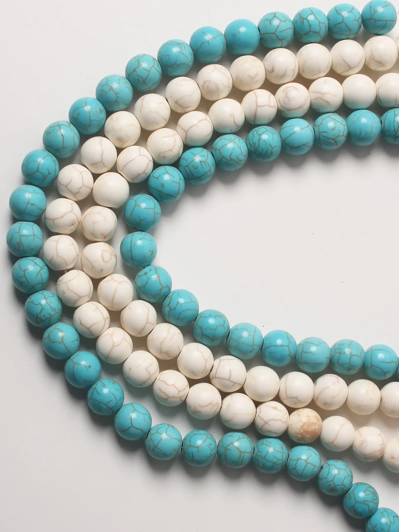 20 Turquoise Beads, 12mm Round Loose Beads for Jewelry Making, DIY Necklace and Bracelet Accessories, Craft Materials, Mixed Beads