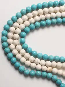 20 Turquoise Beads, 12mm Round Loose Beads for Jewelry Making, DIY Necklace and Bracelet Accessories, Craft Materials