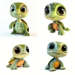 Cute Big-Eyed Turtle Vinyl Sticker, High Transparency Bumper Protection, Durable Trim, Colorful Design, for Motorcycle & Car Exteriors