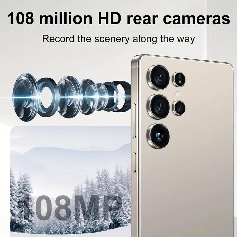 Perfect Holiday Birthday Gift -New Smartphone Android  5G, 6.8-inch Display Screen Protector, 6800h, Stylus, Earphones, Type-C Charging Cable, Case, Screen Protector