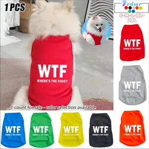 Letter & Food Print Pet Vest, Breathable Comfortable Pet Clothes, Summer Pet Clothing for Small Dogs & Cats, Pet Supplies, Costume Outfits