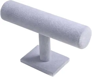 T-Bar Bracelet Holder Organizer  Display Boutique Watch Stand for Home Organization Storage (Gray )