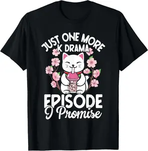 100% Cotton Just One More Episode I Promise Korean Drama K-Pop K-Drama T-Shirt
