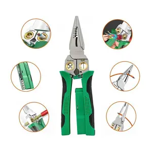 8-in-1 Wire Stripper Twister – Cable Scissors & 12–250V AC/DC Voltage Tester Pliers with LED Flash & Audible Alerts for Cutting and Pulling Wires, Voltage Tester Pliers,Cable Scissors
