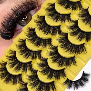 7Pairs 3D fluffy false eyelashes for dramatic fake eyelashes Messy False Eyelashes Fluffy Thick Lashes Cosmetic