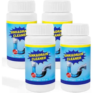 Sink and Drain Cleaner  for Kitchen and Bathroom Sinks Shower Tub - Drain Clog Remover Unclogging Cleaner for Daily Cleaning (4 Pack)