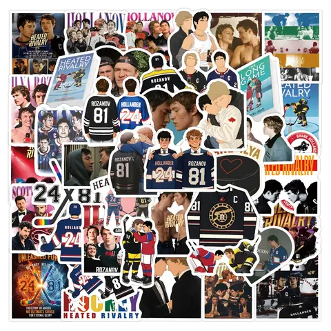 60-120 Cartoon Heated Rivalry Stickers, Waterproof Decorative Stickers for Stationery, Water Bottle, Computer, Phone Case, Notebook, Cellphone