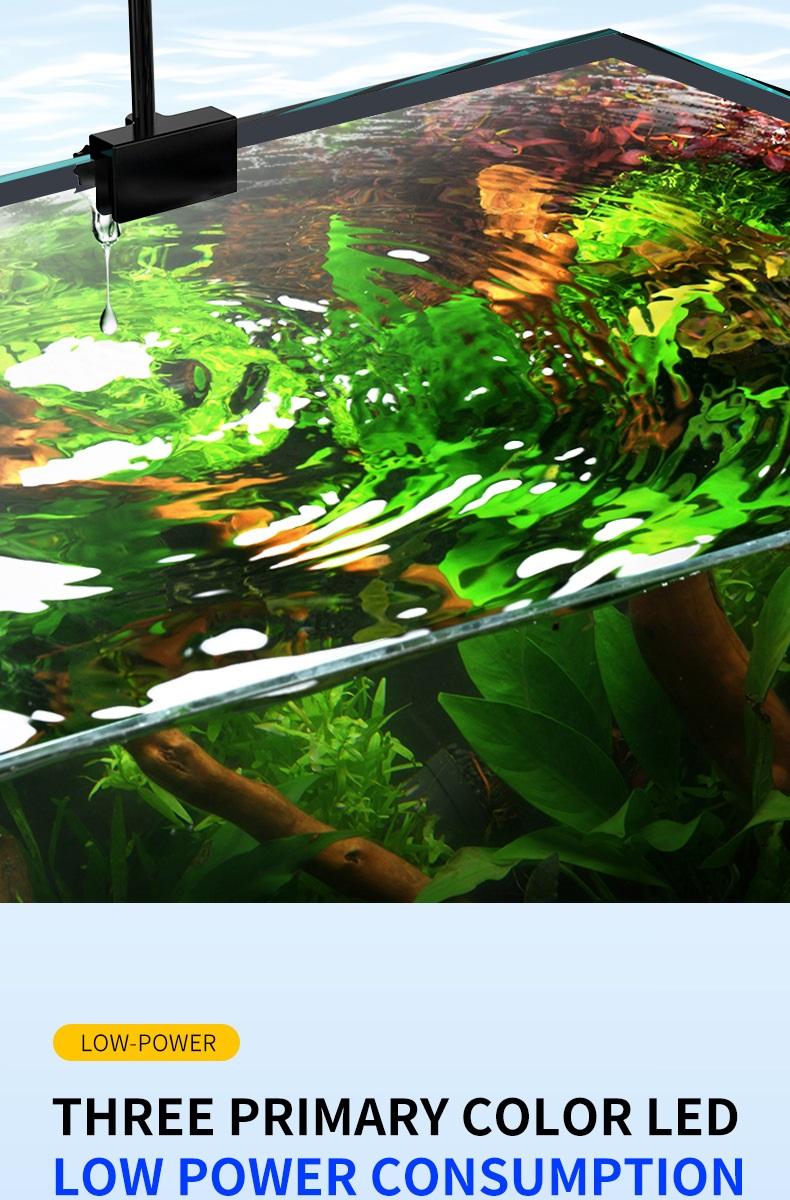 LED Aquarium Clip-On Light for Plants - Full Spectrum, Memory Function, DIY Mode, Adjustable Timer & Brightness, Timer Set & Forget, IP68 Waterproof, Low-Heat LEDs, Energy Saving Device for Freshwater & Saltwater Tanks