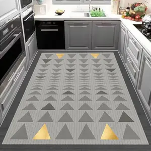 Geometric Pattern Kitchen Runner Rug, Non-slip & Stain-resistant Kitchen Mat, Decorative Carpet for Home Kitchen Living Room