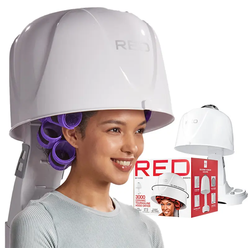 RED by KISS Ceramic Tourmaline Hooded Dryer with Adjustable Height & 4 Heat Settings