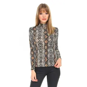 SNAKESKIN PRINT TURTLENECK