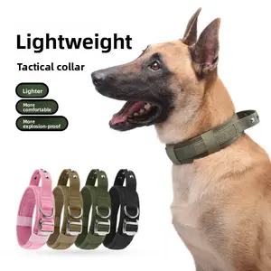 New Lightweight Tactical Dog Collar, Wear-resistant Oxford Cloth with Soft Liner, Anti-pull Collar for Medium & Large Dogs