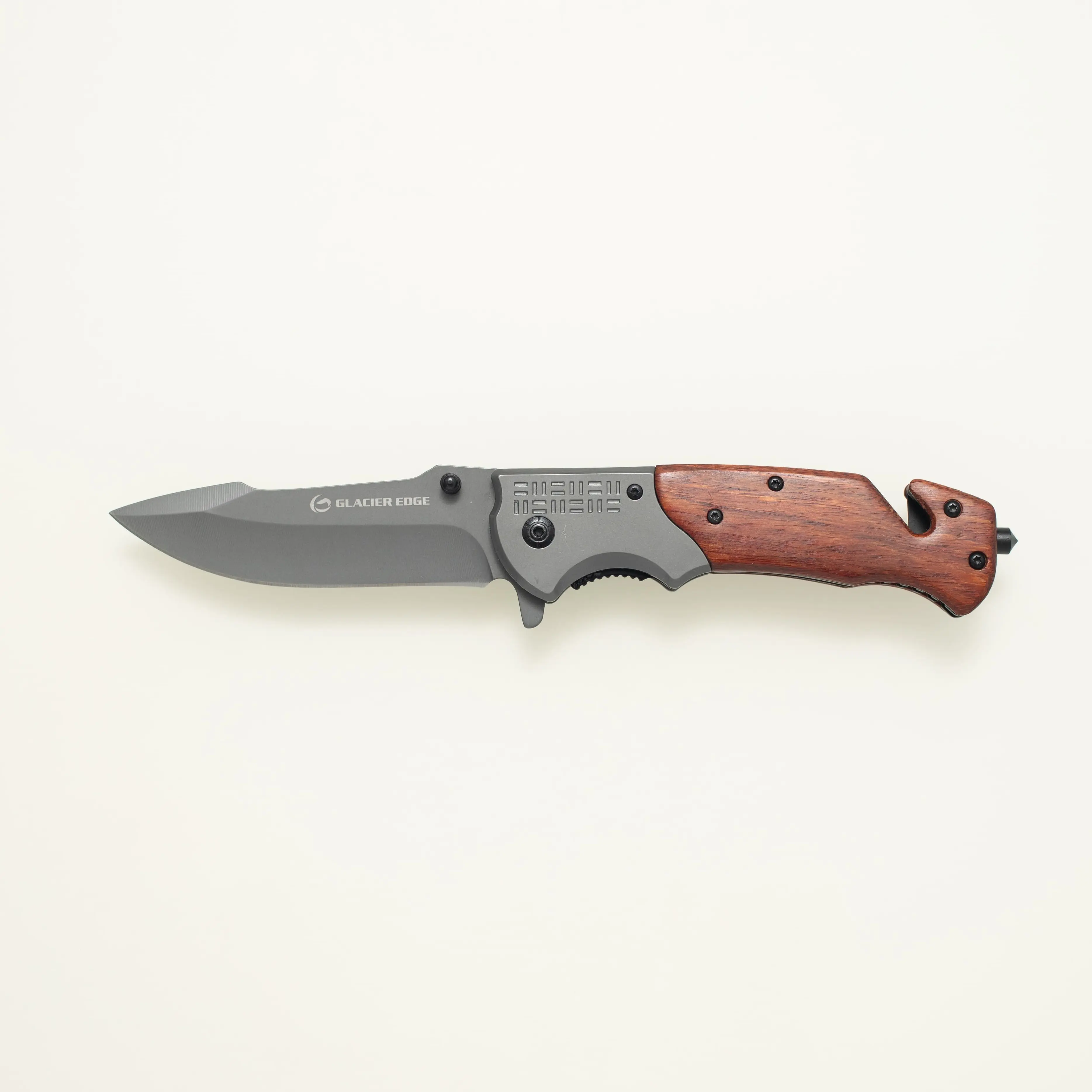 Glacier Edge Folding Knife – Wood Handle EDC Pocket Knife for Everyday Carry & Outdoor Use