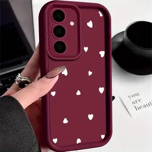 Love Girl's Heart Case for Samsung Galaxy S24 Plus S25 S23 S22 S21 Ultra FE S24+ Patterned Soft TPU Full Camera lens Protection Rugged Phone Cover Gift 2D printing