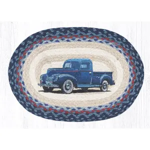212 MAIN Mothproof Oval Blue Home Handmade Placemat, 13x19 in, PM-OP-362 Tableware Accessory, Capitol Importing Kitchen Linen