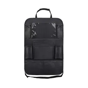 1pc Car Rear Seat Anti Kick Protection Bag, With Touch Screen Flat Bracket, Touchscreen Holder, Multiple Compartments - Oxford Cloth Storage Bag, Car Storage Storage Bag, Car Interior Accessory, Suitable for Toys and Rear Seat Back Storage