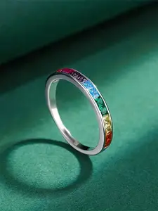 Fashion Colorful Artificial Zirconia Decor Ring, Fashion Jewelry for Party, Daily Clothing Decor, Trendy All-match & Exquisite Jewelry for Birthday Gift, Unique Rings