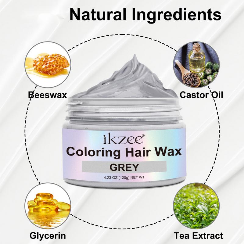 IKZEE Hair Coloring Wax, DIY Temporary Hair Color Dye, Disposable Instant Matte Hairstyle Mud Cream Hair Pomades for 9 Colors to Cosplay Nightclub Masquerade Transformation (120g) Cosmetics Outdoorfun Haircare