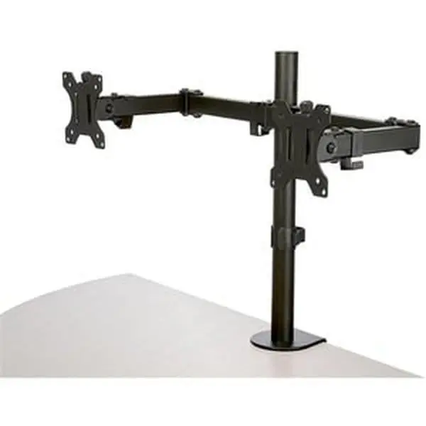 Startech ARMDUAL2 Dual Monitor Mounting Arm - Crossbar, Articulating Steel Construction, Cost-Effective WFH Setup Accessory, Adjustable Height, Rotatable Bracket, Telescoping Arm Height Adjustable Laptop Stands & Trays Compatible