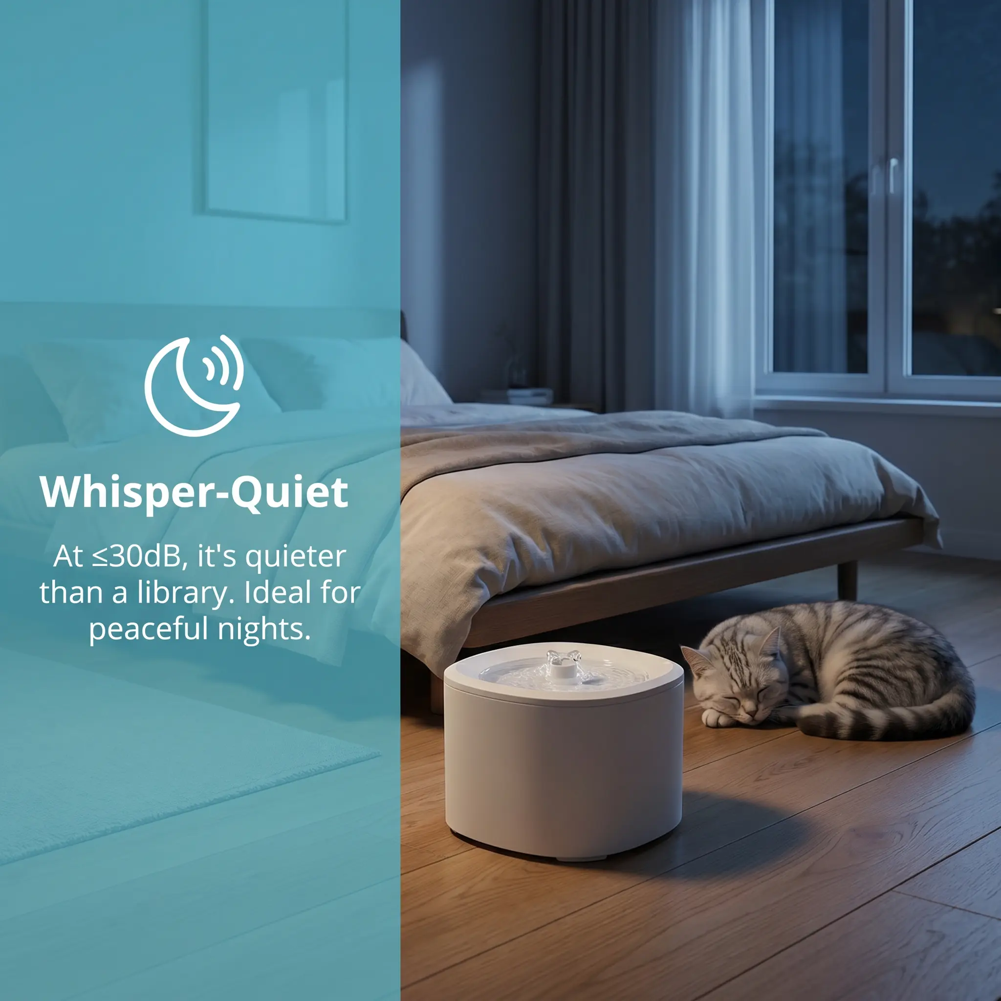 Cat Water Fountain, 3L Ultra-Quiet (Under 30dB) Automatic Pet Fountain for Cats, Circulating Fresh Water to Encourage Hydration & Protect Kidney Health, 14-Day Worry-Free Use for Bedrooms,auto-water drinking container