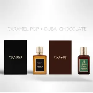 The Gourmand Lover Bundle: Caramel Pop + The Dubai Chocolate Perfume by Vivamor – Eau De Parfum (100ml / 3.4 oz Each)