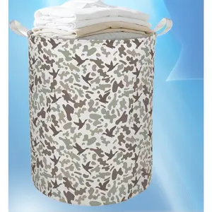 Retro Camo Duck Hunter Nursery Laundry Hamper Foldable Storage Basket Clothes Toys Organizer for Kids Boys Bedroom Home