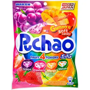 Puchao Gummy Soft Candies, Japanese Chewy Fruit Snack Assortment – Sweet Mix (3.53 oz)
