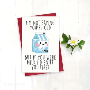 1/3/7pcs  Funny Birthday Card for Him Her, I'm Not Saying You're Old But If You Were Milk I'd Sniff You First, Humorous Greeting Card for Friend, Dad, Mom, Birthday Gift for Senior, Coworker