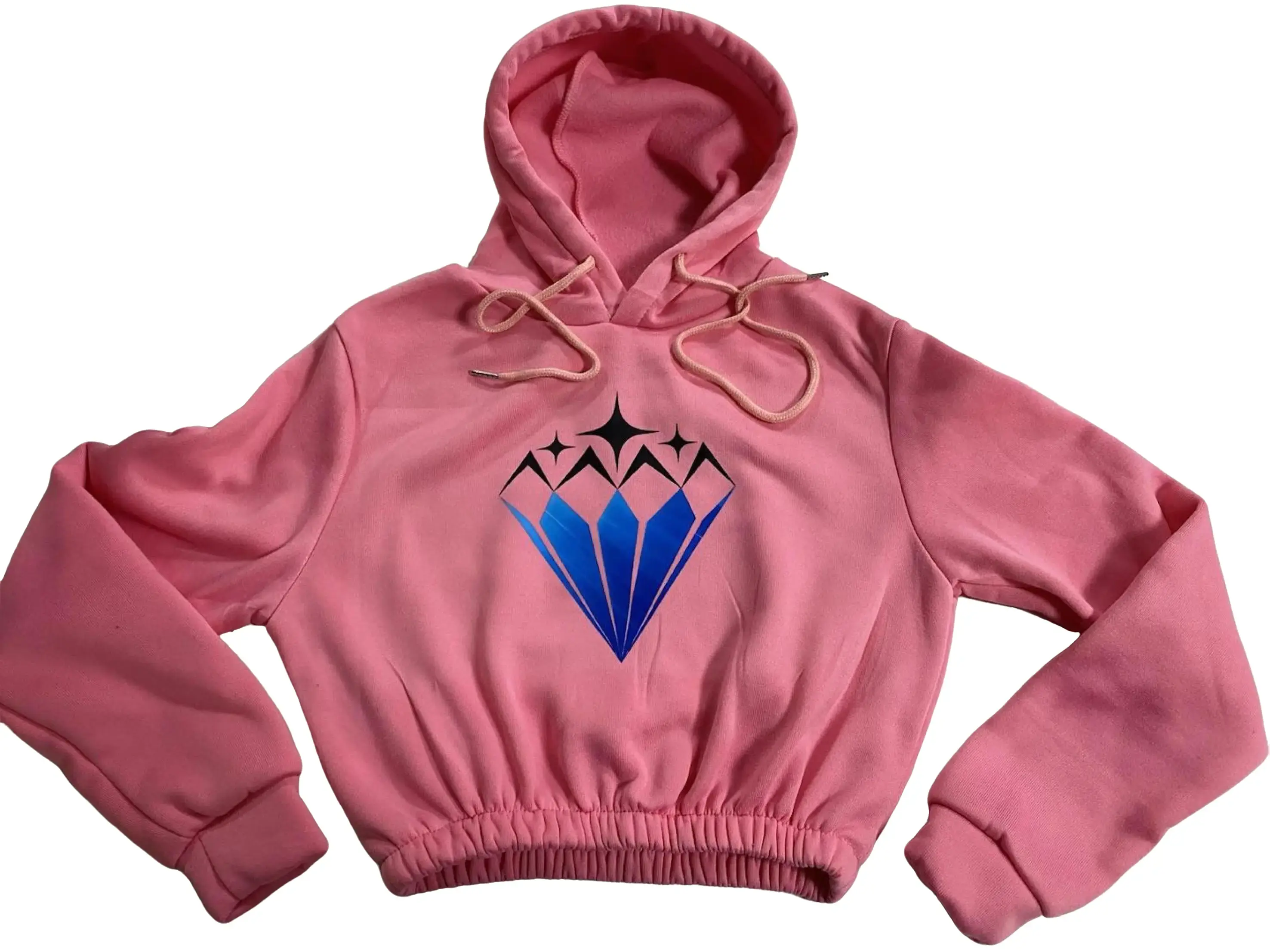 Women's 2 Piece Lounge Tracksuit Outfit Sets Cotton Li Pink Hooded Sweatshirt & Joggers Set for Comfortable Wear Medium Size Everyday Comfort with Stylish Diamond Graphic