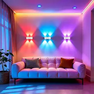 RGB Wall Light, LED Smart Motion Sensor Night Light, USB Rechargeable Bedside Lamp, Living Room, Bedroom, Hallway, Entryway, Staircase Decorative Light
