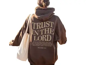 Trust in the Lord Christian Hoodie Jesus Sweatshirt Cotton Menswear Soft Breathable