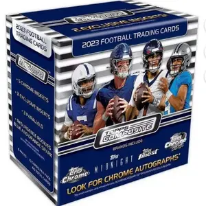 (1) - 2023 Football Trading Cards Box - 2 Exclusive Inserts, 5 Chrome Inserts, 2 Parallels, Resurgence Pogies, Blue & Orange Spark, Look for Chrome Autographs