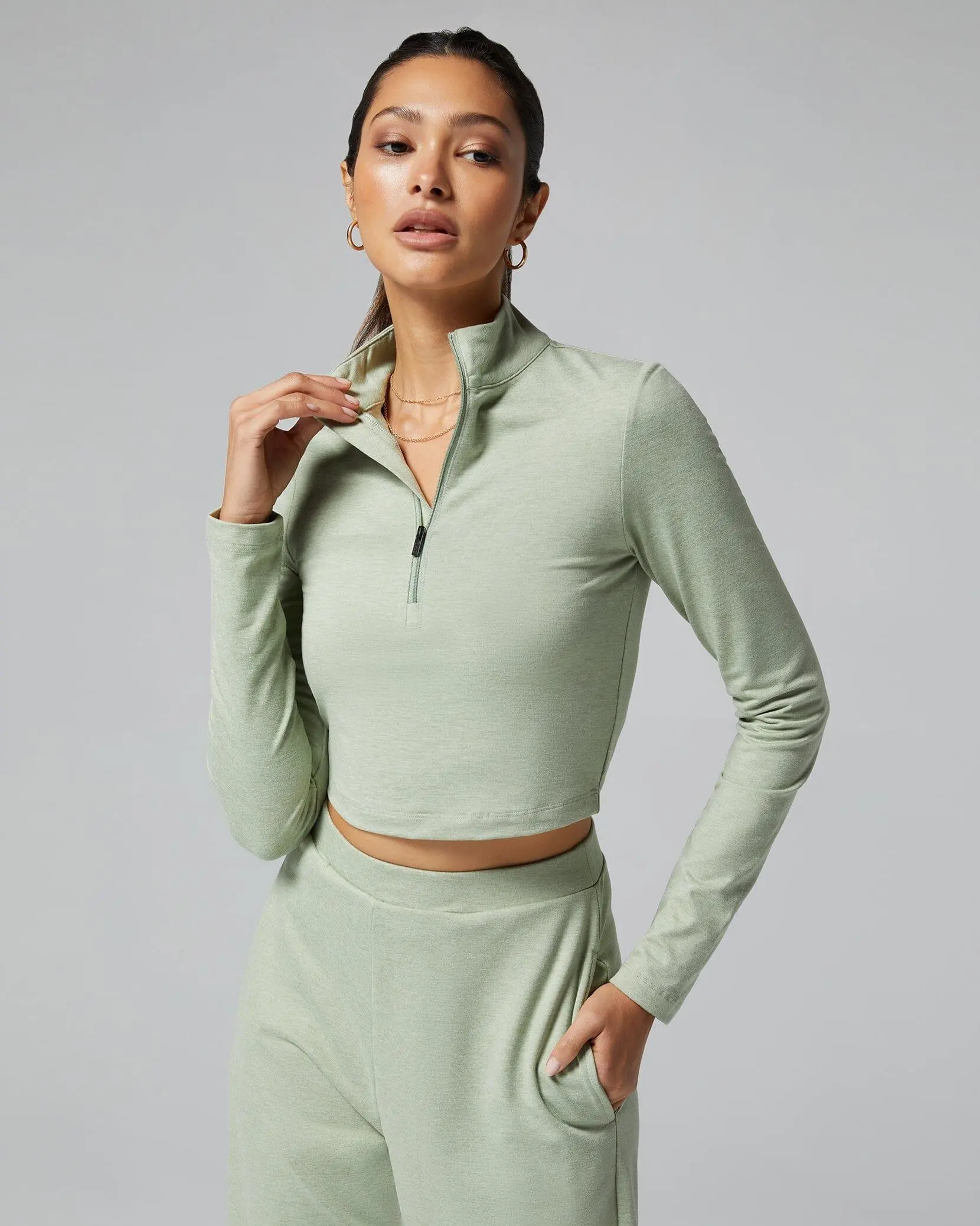 Cropped Half-zip Jacket