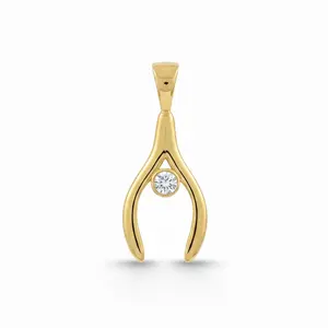 Golden Wishbone Charm